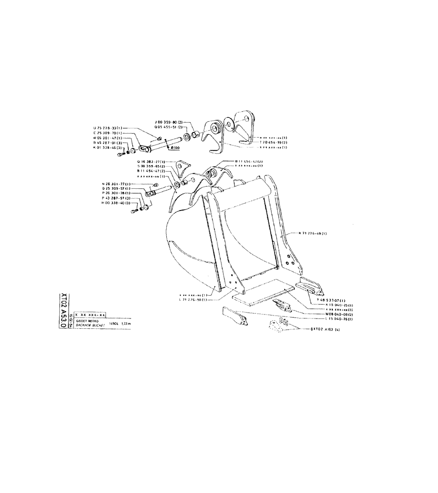 Схема запчастей Case 220 - (302) - BACKHOE BUCKET (19) - BUCKETS