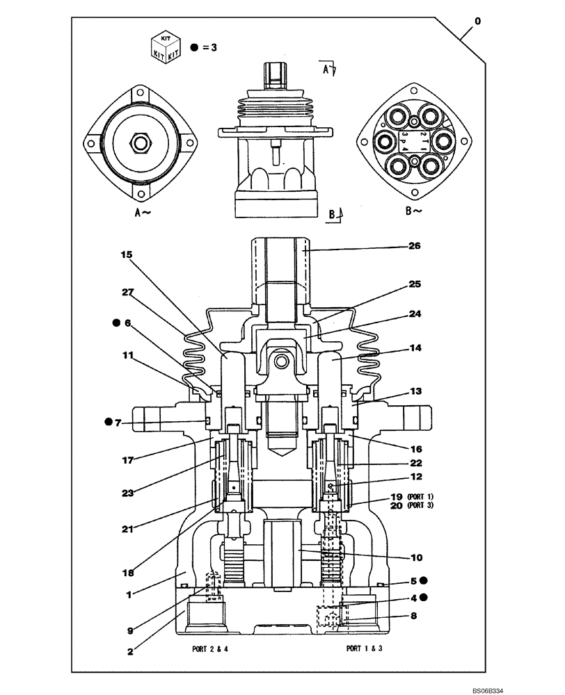 Схема запчастей Case CX460 - (08-84A) - HAND CONTROL VALVE (08) - HYDRAULICS