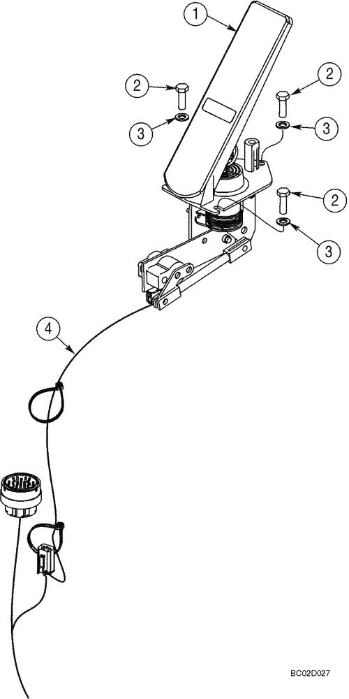 Схема запчастей Case 921C - (03-01) - CONTROLS - THROTTLE, FOOT (Apr 2 2008 8:25AM) (03) - FUEL SYSTEM