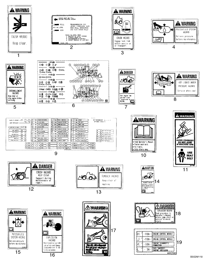 Схема запчастей Case 921C - (09-56) - DECALS - ENGLISH (Nov 4 2002 3:48PM) (09) - CHASSIS