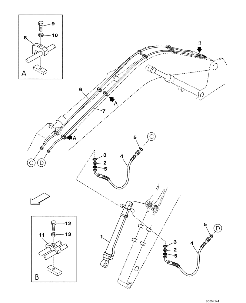 Схема запчастей Case CX130 - (08-032) - HYDRAULICS - BUCKET (08) - HYDRAULICS