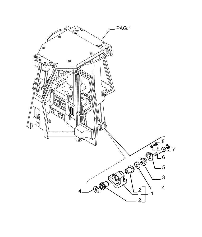 Схема запчастей Case 1850K LGP - (9.653[27]) - ROPS CAB - OPTIONAL CODE 76078133 (19) - OPTIONS