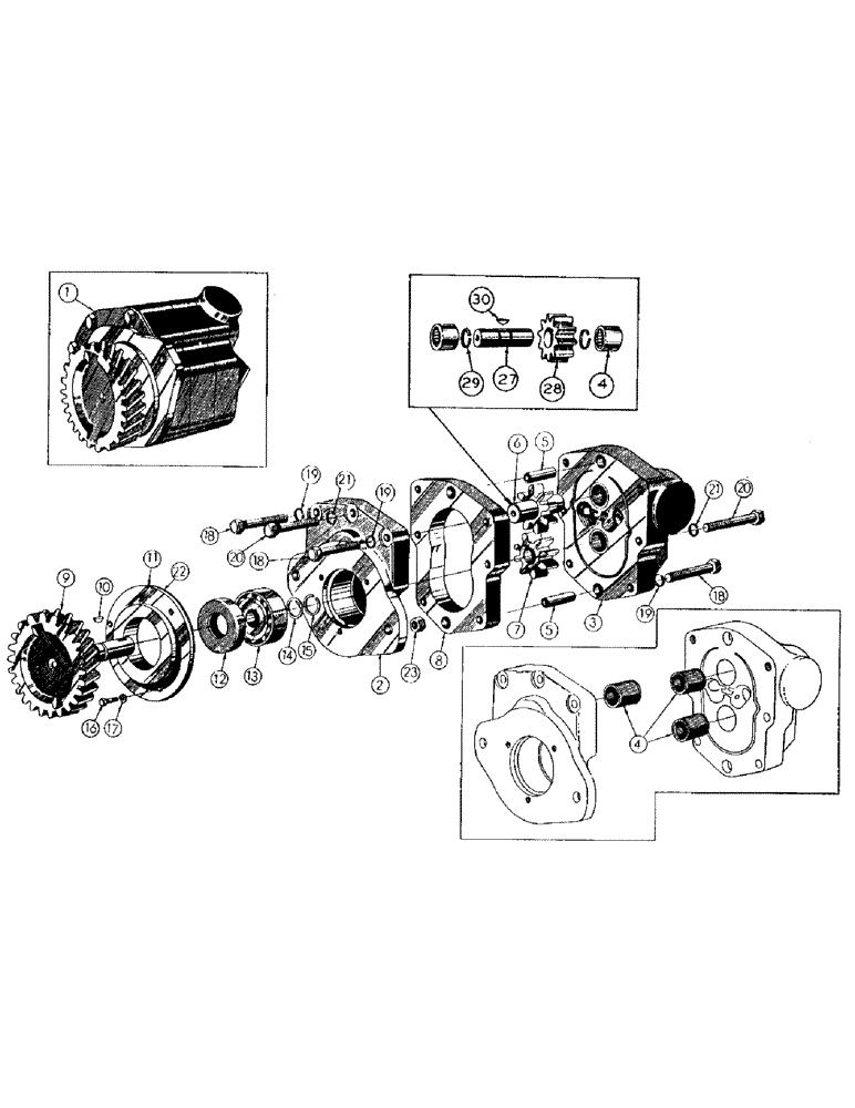 Схема запчастей Case 256 - (114) - PARTS FOR HYDRAULIC PUMP (WEBSTER 3-HCSE1-4), USED IN PLACE OF 16860 PRIOR TO 1-20-56 (07) - HYDRAULIC SYSTEM