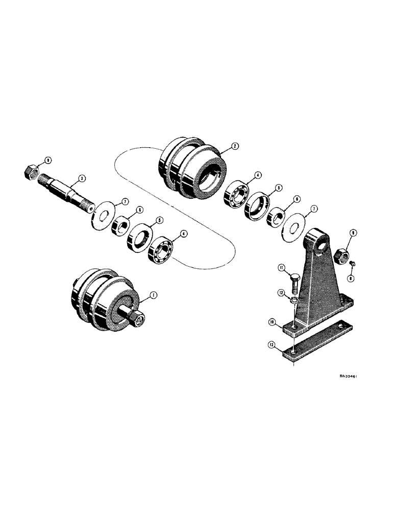 Схема запчастей Case 420 - (062[1]) - TRACK CARRIER ROLLER (04) - UNDERCARRIAGE