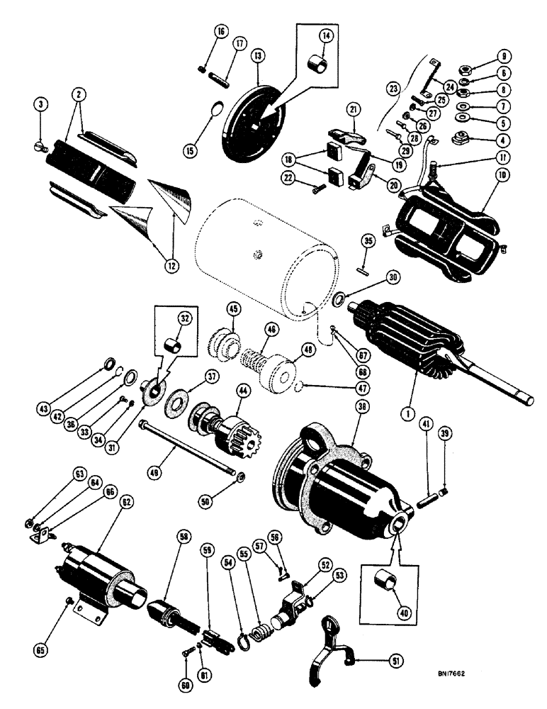 Схема запчастей Case 800 - (072) - R17999 STARTER (06) - ELECTRICAL SYSTEMS