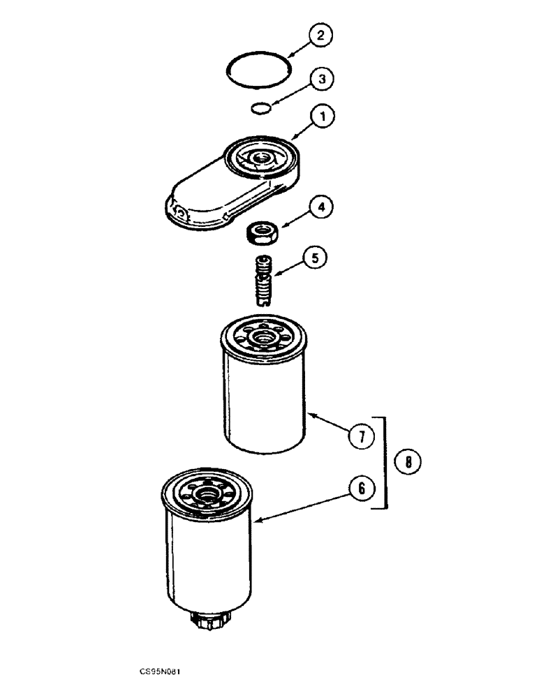 Схема запчастей Case 688BCK - (3-24) - FUEL FILTER, 688B CK (120301-) (02) - FUEL SYSTEM