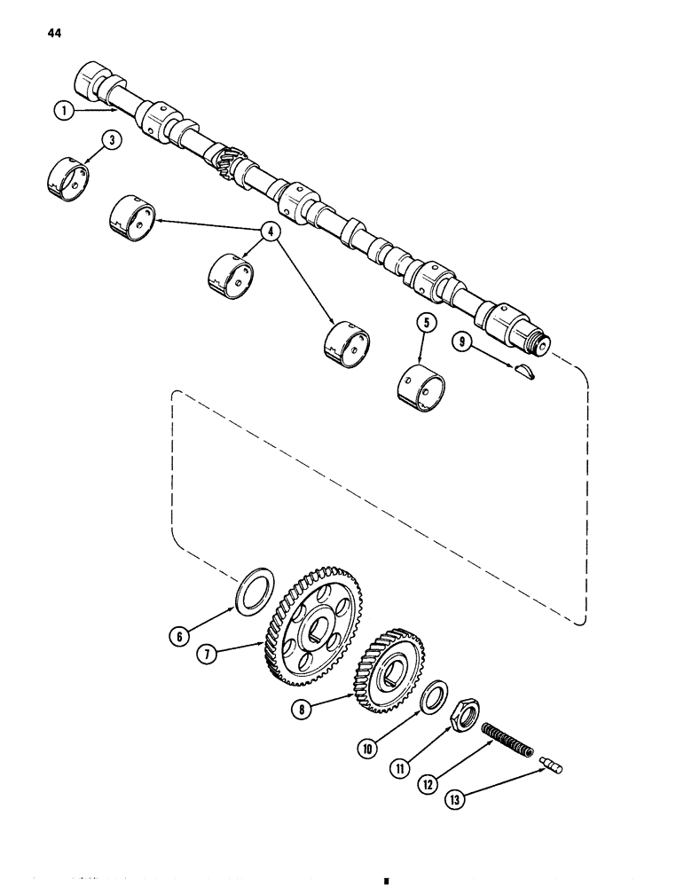 Схема запчастей Case 1080 - (044) - CAMSHAFT, 504BDT DIESEL ENGINE (10) - ENGINE