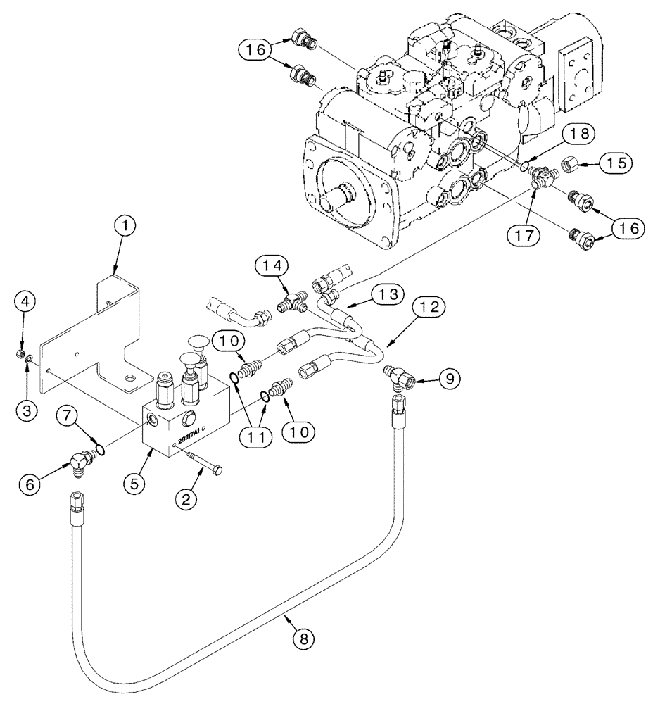 Схема запчастей Case 95XT - (07-05) - MANUAL BRAKE RELEASE (07) - BRAKES