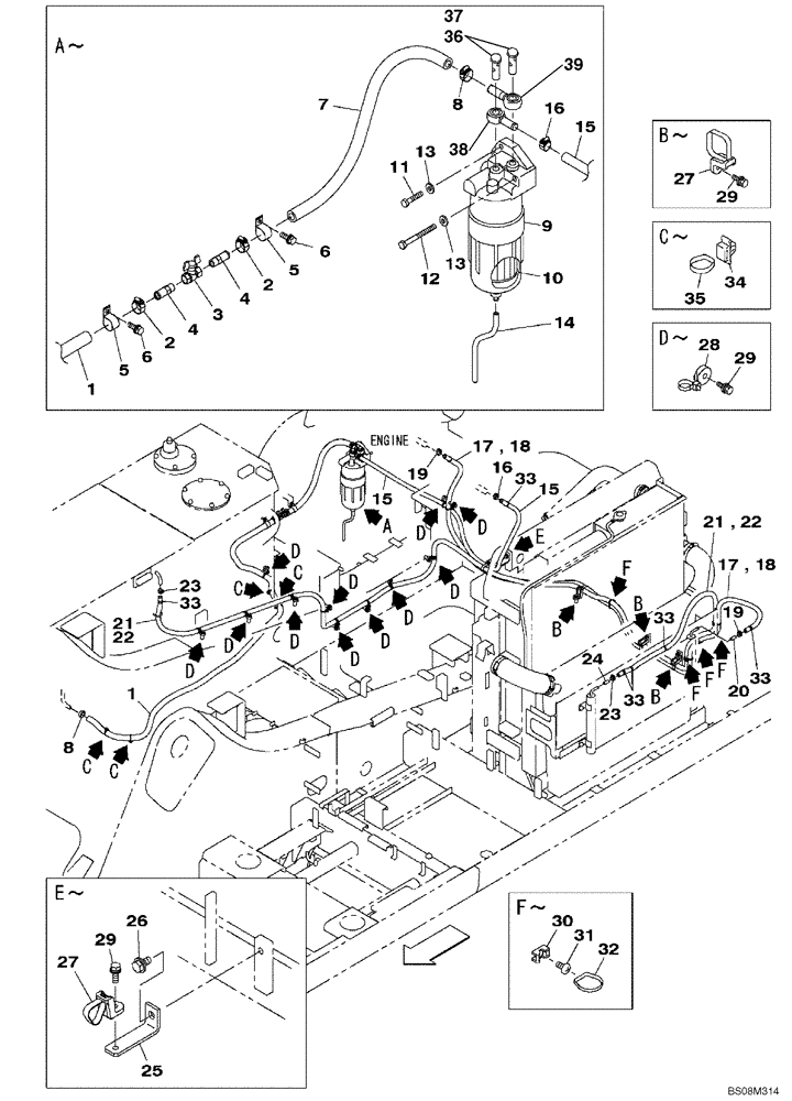 Схема запчастей Case CX470B - (03-02) - FUEL SYSTEM (03) - FUEL SYSTEM