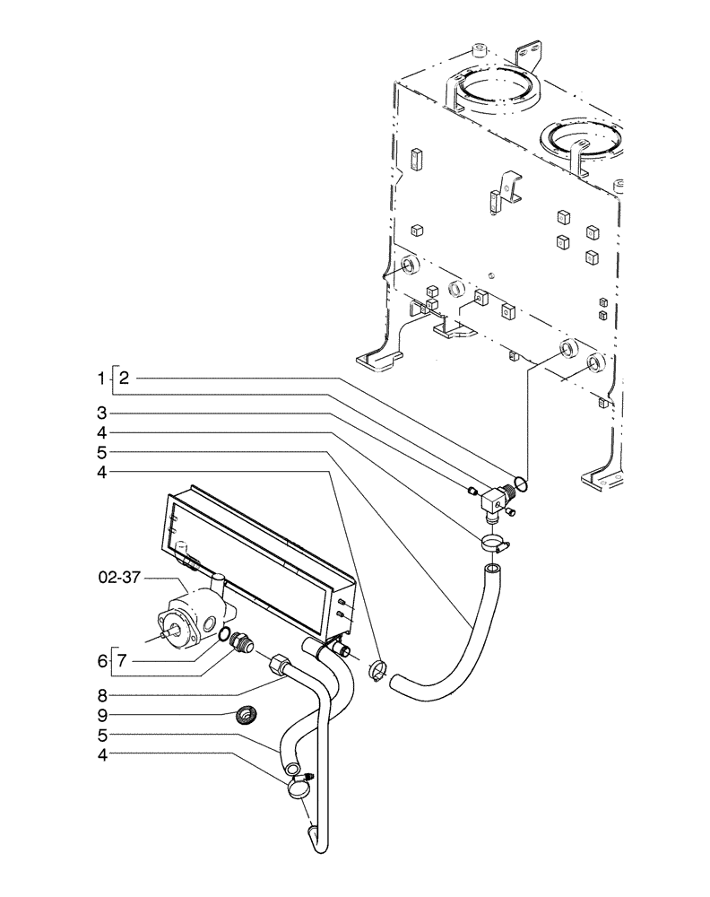Схема запчастей Case 845B - (02-39[02]) - FAN DRIVE (02) - ENGINE