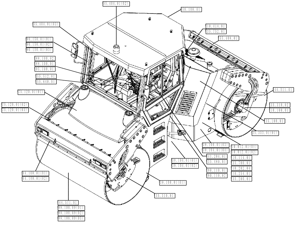 Схема запчастей Case DV213 - (00.100.00) - DV213-MAINTENANCE (00) - GENERAL & PICTORIAL INDEX