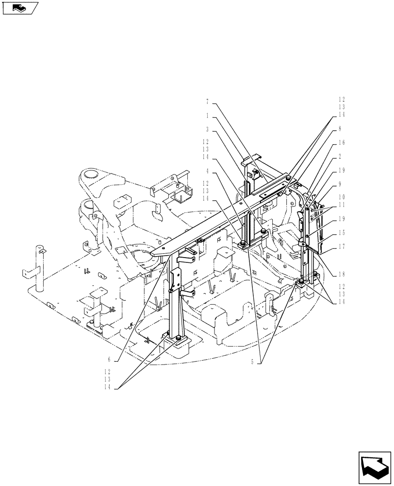 Схема запчастей Case CX55BMSR - (01-069[03]) - GUARD INSTALL (CANOPY) (90) - PLATFORM, CAB, BODYWORK AND DECALS