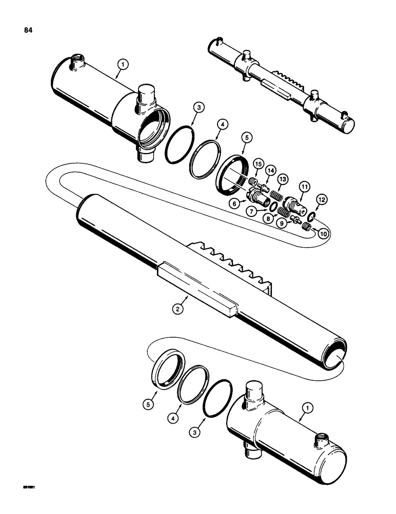 Схема запчастей Case D130 - (7-084) - SWING CYLINDER 