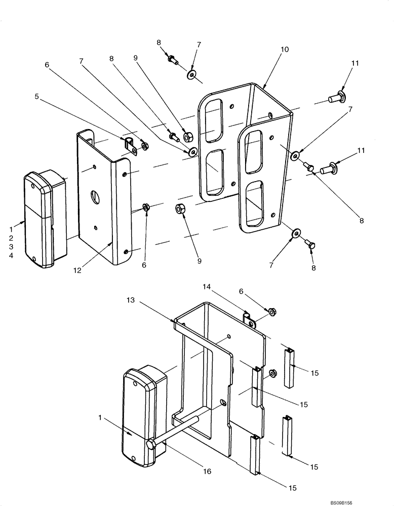 Схема запчастей Case 465 - (04-23) - REAR LIGHT AND MOUNTING (04) - ELECTRICAL SYSTEMS