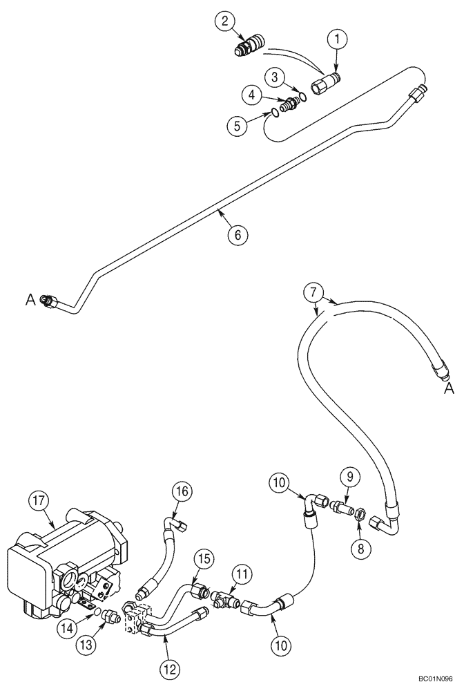 Схема запчастей Case 90XT - (08-14D) - HYDRAULICS, ATTACHMENT - HIGH FLOW, PISTON (08) - HYDRAULICS