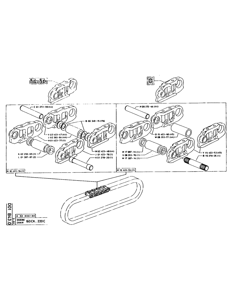 Схема запчастей Case 160CK - (087) - CHAIN (04) - UNDERCARRIAGE