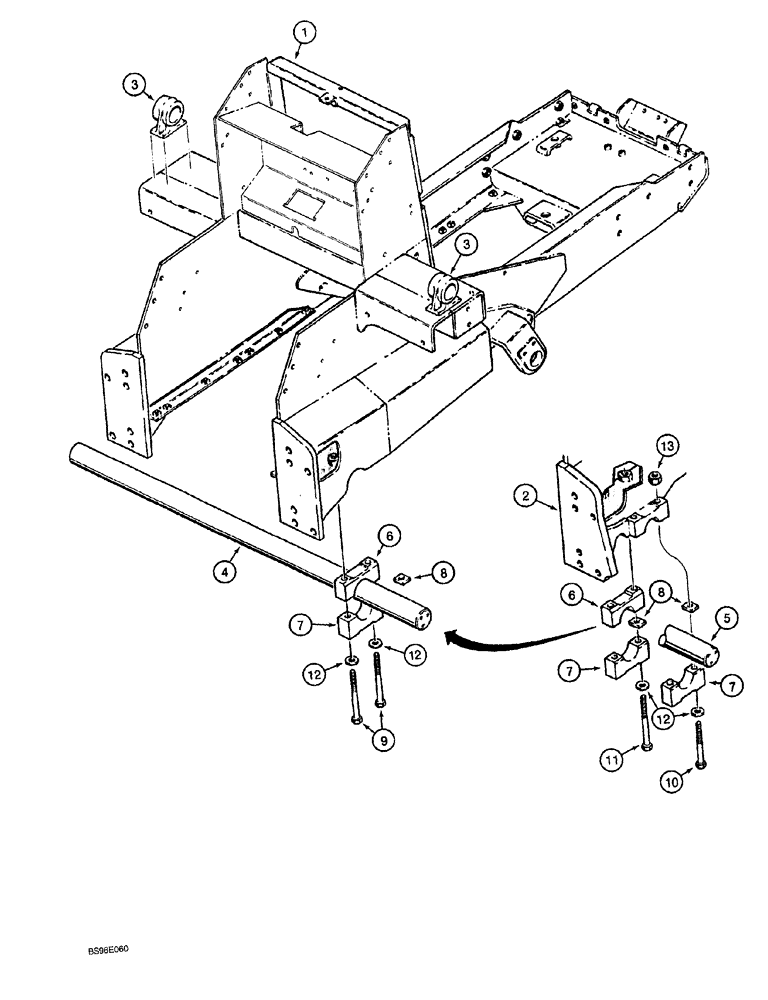 Схема запчастей Case 1150G - (9-014) - MAIN FRAME AND PIVOT SHAFT (05) - UPPERSTRUCTURE CHASSIS