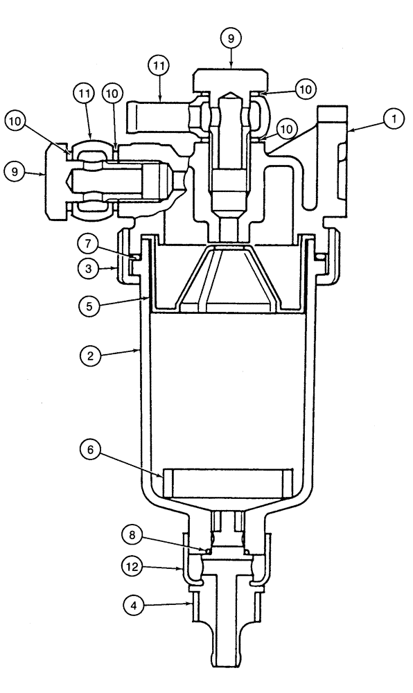 Схема запчастей Case 9020 - (3-16) - WATER SEPARATOR ASSEMBLY (03) - FUEL SYSTEM