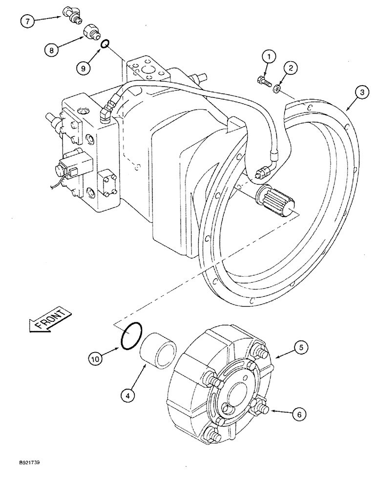 Схема запчастей Case 9030 - (8-04) - HYDRAULIC PUMP COUPLING (08) - HYDRAULICS