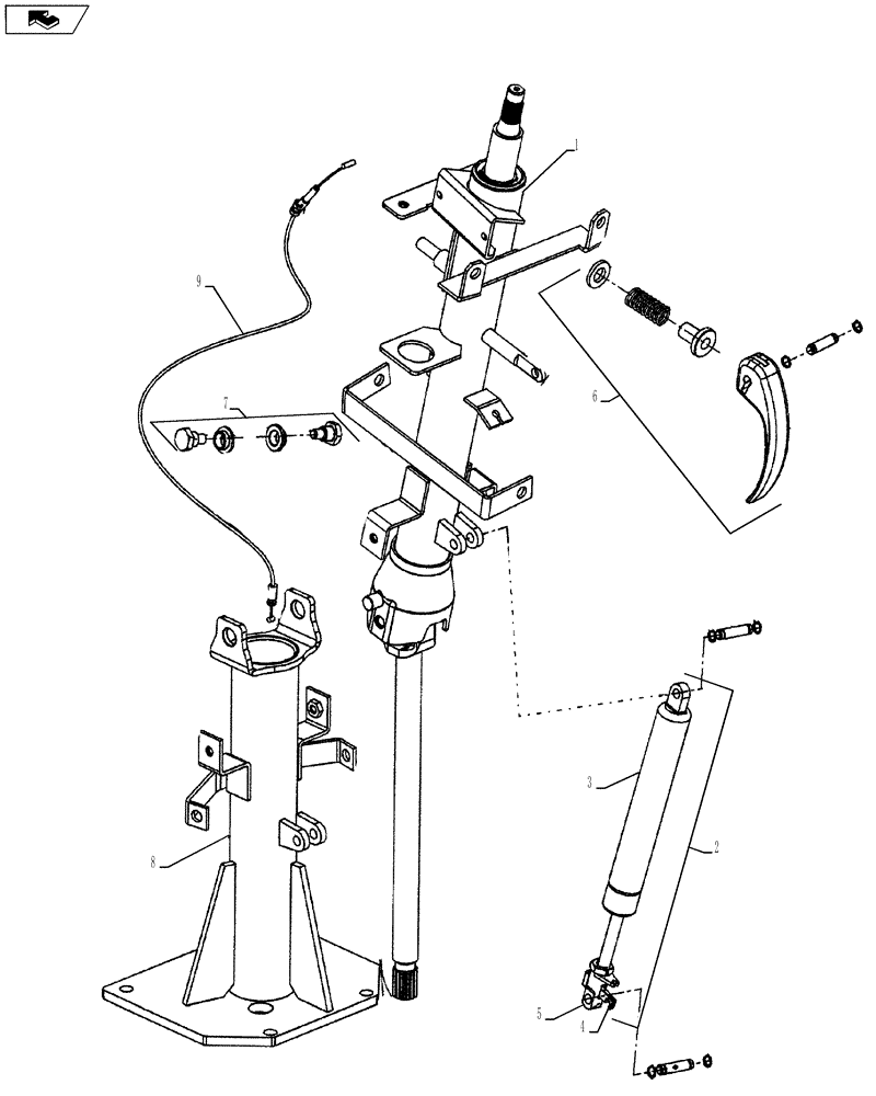 Схема запчастей Case 1121F - (41.101.01[04]) - CAB STEERING COLUMN (41) - STEERING