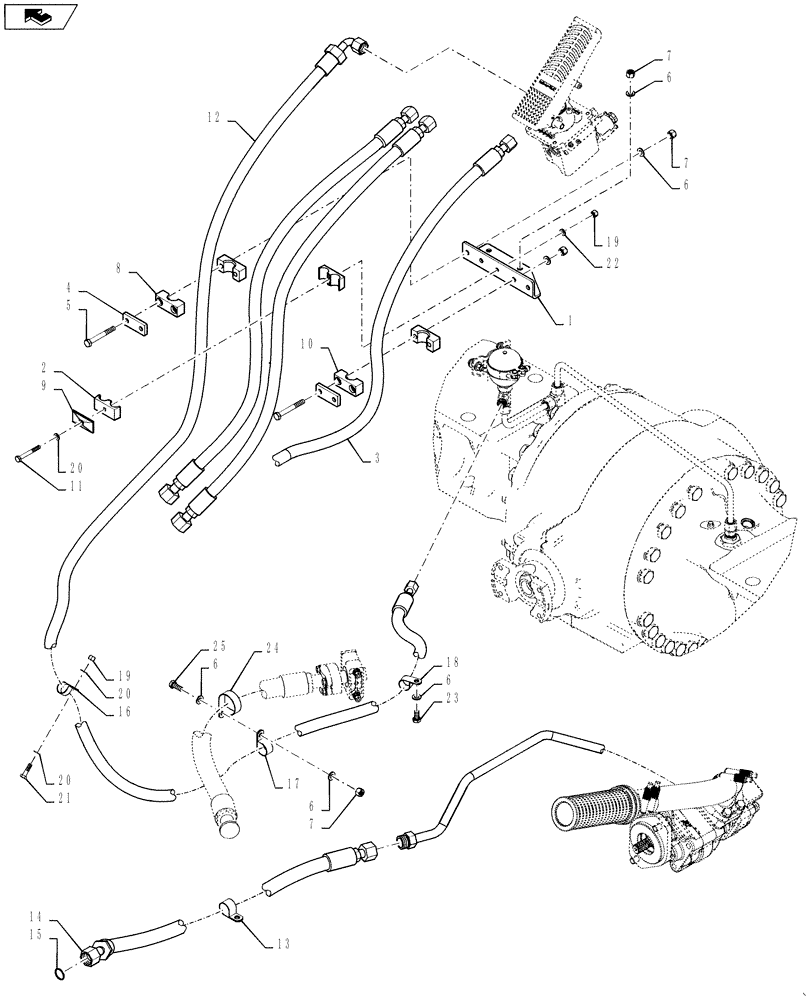 Схема запчастей Case 1121F - (33.202.02[04]) - HYDRAULICS - MAIN BRAKE - VALVE (33) - BRAKES & CONTROLS