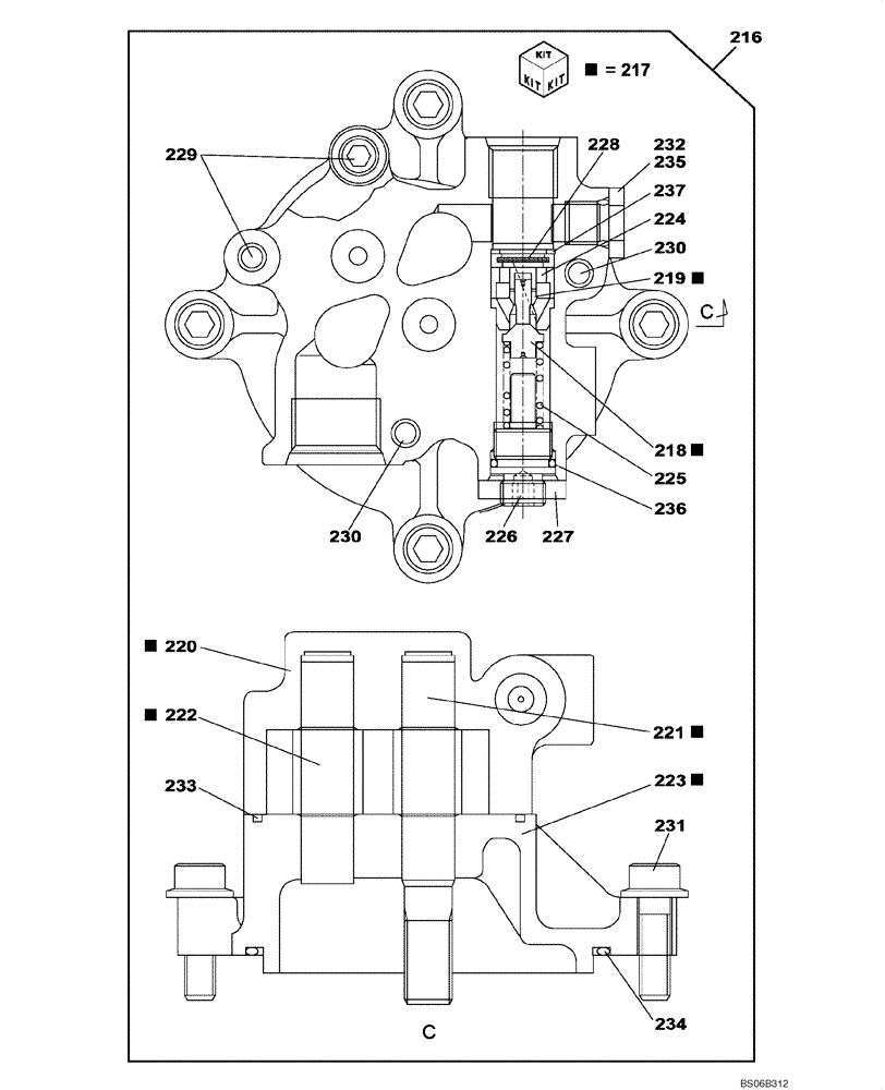 Схема запчастей Case CX700 - (08-103-00[01]) - HIGH PRESSURE PUMP - PUMP, PILOT CONTROL (08) - HYDRAULICS