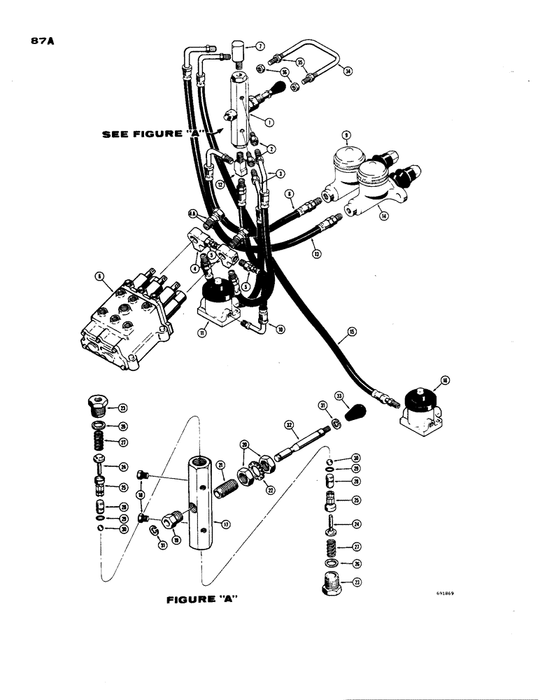Схема запчастей Case 850 - (087A) - DECLUTCH LOCKOUT (04) - UNDERCARRIAGE