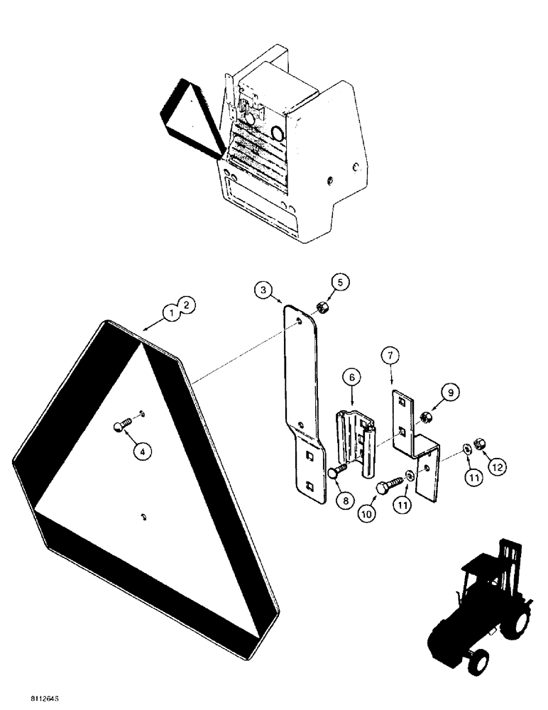 Схема запчастей Case 584E - (9-146) - SLOW MOVING VEHICLE EMBLEM (09) - CHASSIS/ATTACHMENTS