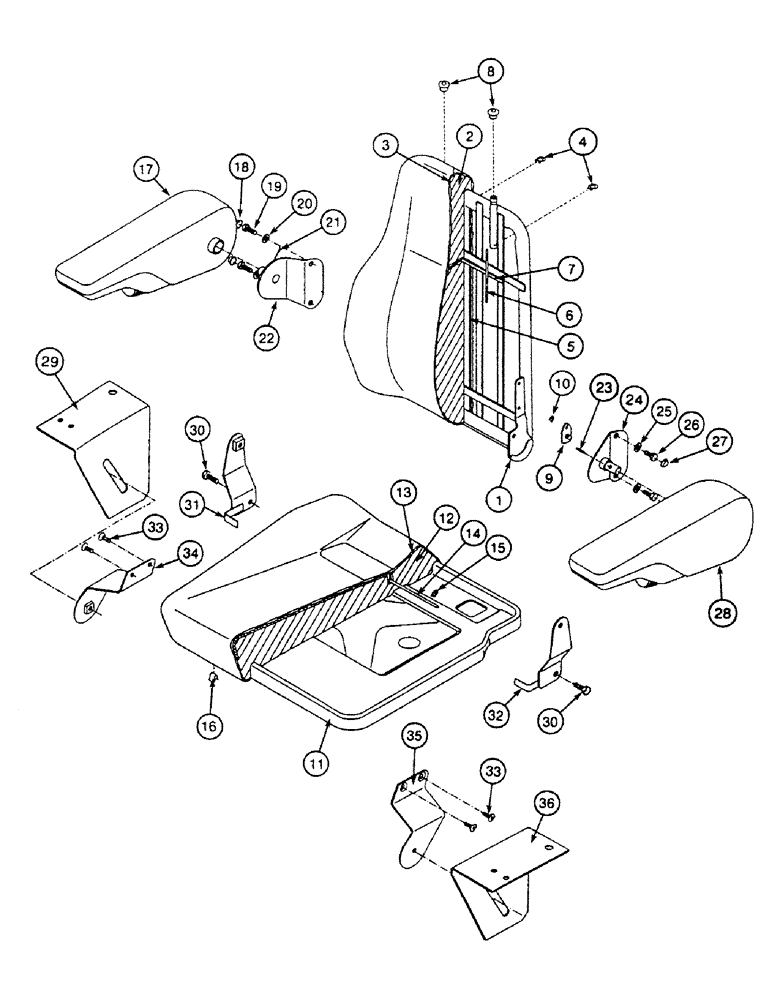 Схема запчастей Case 580SK - (9-172) - DELUXE SUSPENSION SEAT (6000/575), S/N JJH0048690 AND UP (09) - CHASSIS/ATTACHMENTS