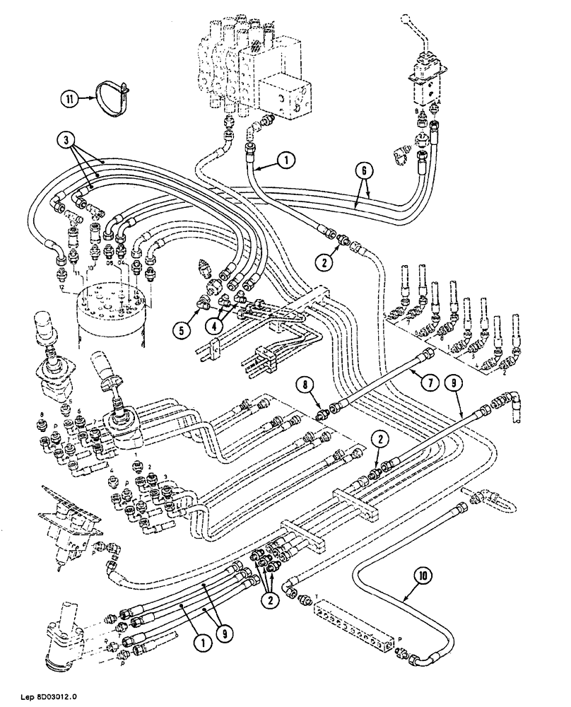 Схема запчастей Case 688B - (76) - HYDRAULIC CIRCUIT (FLOOR) (07) - HYDRAULIC SYSTEM