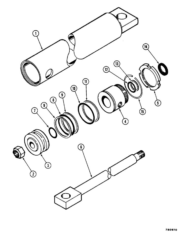Схема запчастей Case D-70 - (48) - BACKFILL BLADE LIFT AND ANGLE CYLINDER ASSEMBLY 