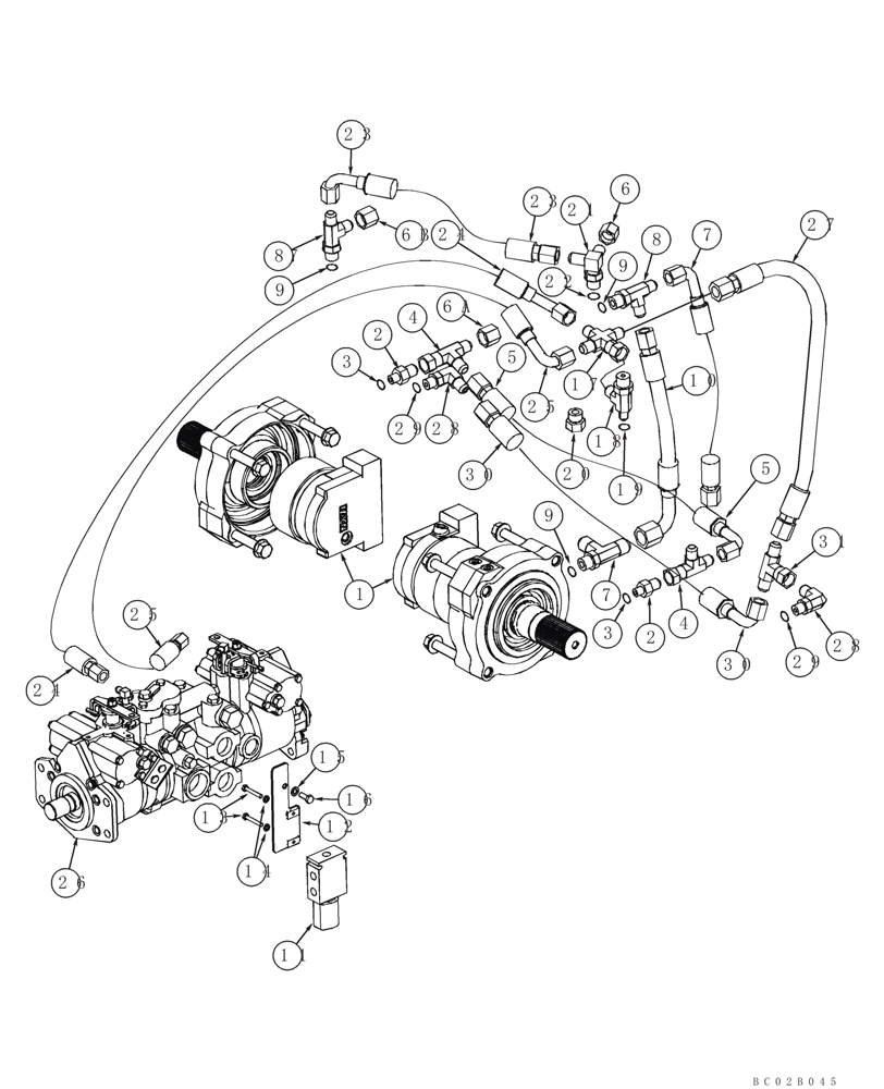 Схема запчастей Case 75XT - (07-01) - BRAKE SYSTEM - HYDRAULIC (07) - BRAKES