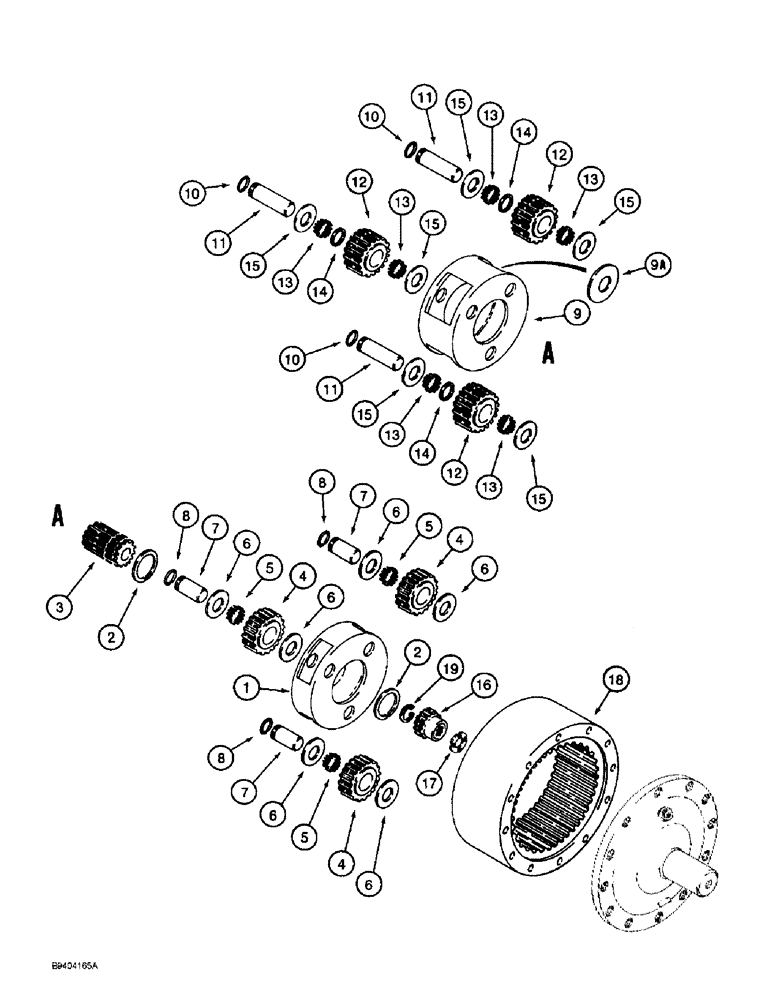 Схема запчастей Case 860 - (9-066) - TRENCHER DRIVE PLANETARY ASSEMBLY - H674875 (09) - CHASSIS/ATTACHMENTS