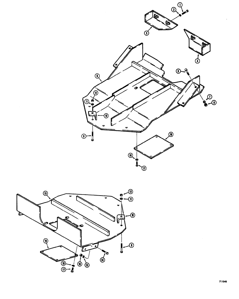 Схема запчастей Case W20 - (224) - UNDERCARRIAGE GUARDS (09) - CHASSIS