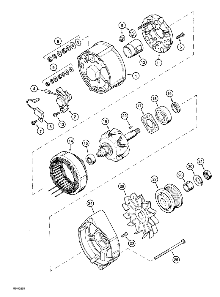 Схема запчастей Case 760 - (04-005A) - ALTERNATOR - A187873 (55) - ELECTRICAL SYSTEMS