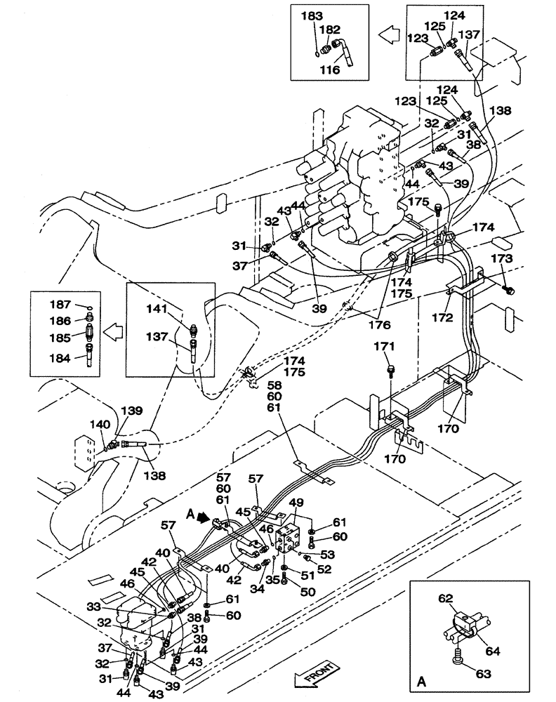 Схема запчастей Case CX350 - (08-081-00[01]) - HYDRAULIC CIRCUIT - PILOT - WITH VALVE, PRESSURE RELIEF (08) - HYDRAULICS
