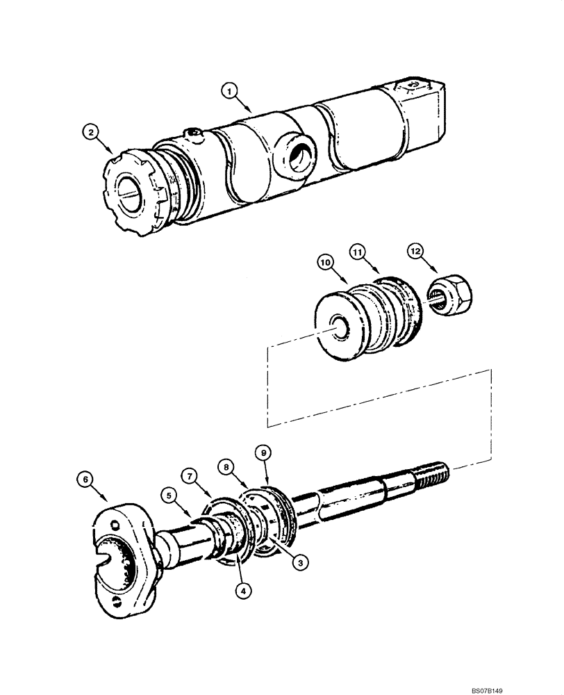 Схема запчастей Case 885 - (08.59[00]) - CYLINDER - TURN CIRCLE SHIFT (08) - HYDRAULICS