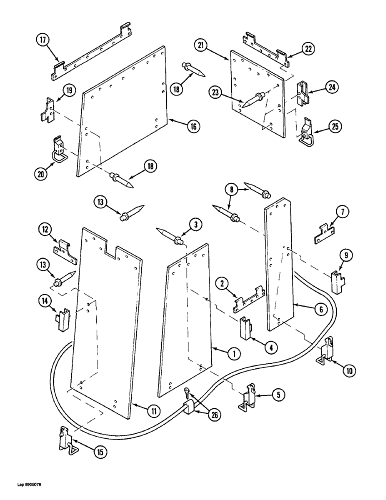 Схема запчастей Case 1088 - (9E-28) - CAB PROTECTION (09) - CHASSIS/ATTACHMENTS