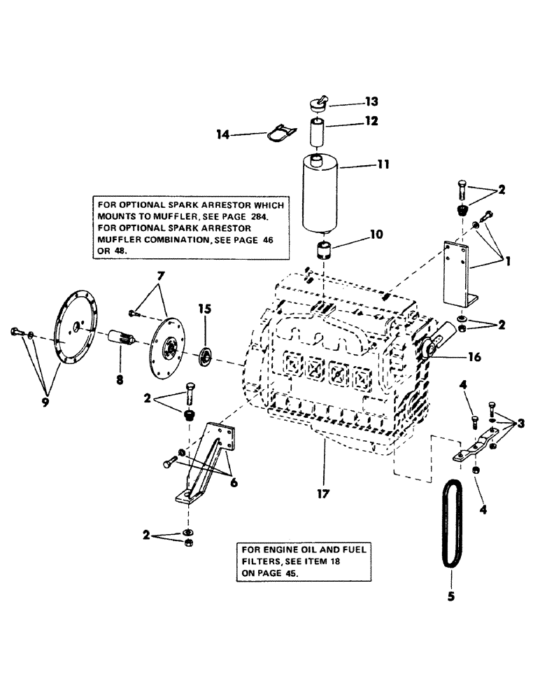 Схема запчастей Case 40BLC - (044) - DETROIT DIESEL 4-71 ENGINE AND ATTACHING PARTS (01) - ENGINE
