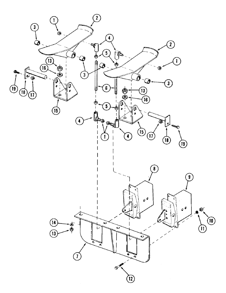 Схема запчастей Case 120 - (113) - SWING AND TOOL PEDAL CONTROL AND ATTACHING PARTS, USED ON UNITS WITH SERIAL NO. 6287229 AND AFTER (33) - BRAKES & CONTROLS