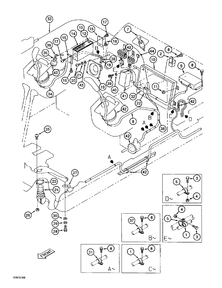 Схема запчастей Case 9010B - (4-024) - CAB ELECTRICAL SYSTEM, CONSOLE, CONTROLLER & AUXILIARY CONTROL HARNESSES,*PRIOR TO P.I.N. DAC01#2001 (04) - ELECTRICAL SYSTEMS