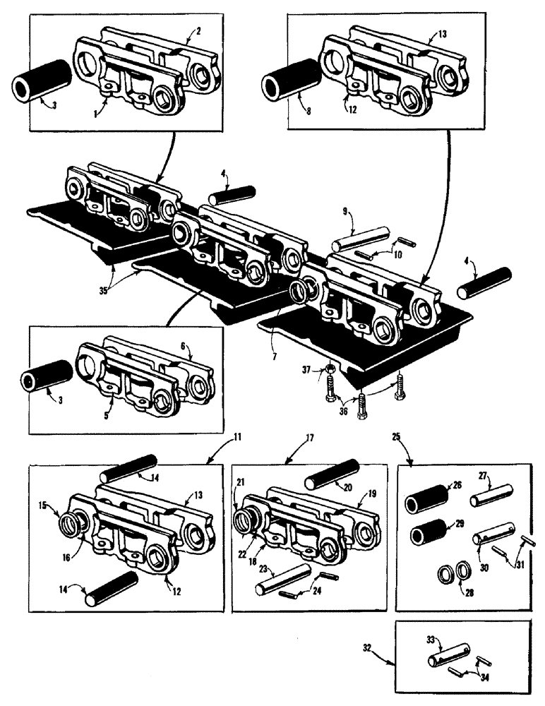 Схема запчастей Case 750 - (080) - TRACK CHAIN (04) - UNDERCARRIAGE