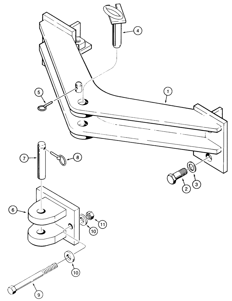 Схема запчастей Case 855E - (9-018) - DRAWBARS, DOZER OR DRAWBAR MODELS - NO REAR EQUIPMENT (09) - CHASSIS/ATTACHMENTS