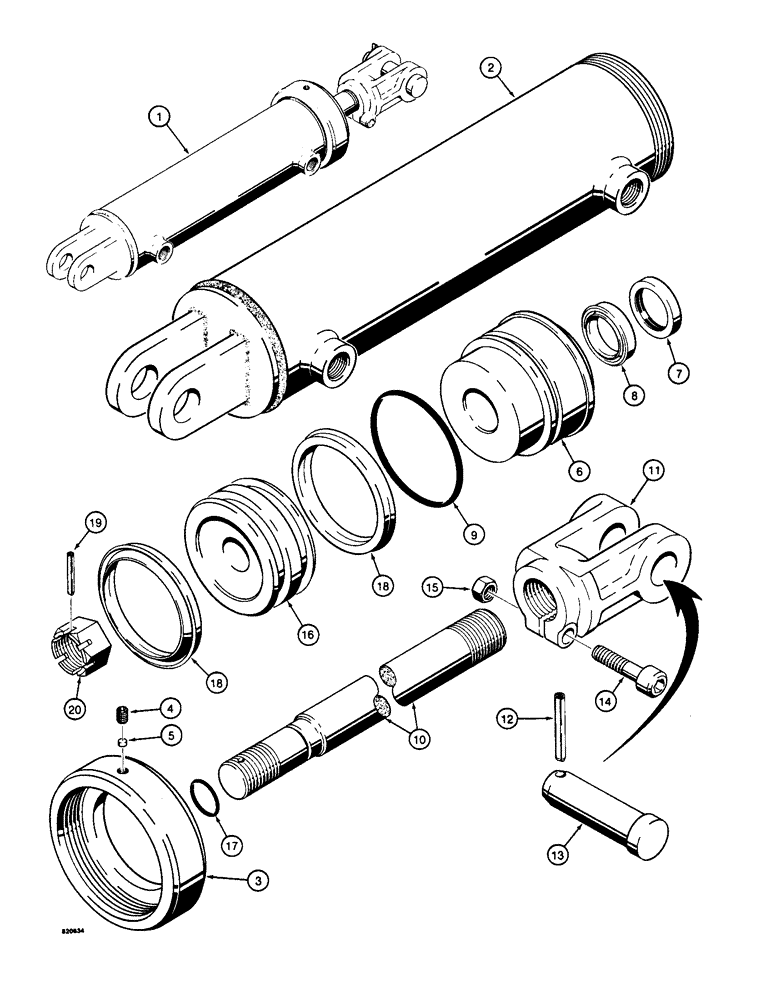 Схема запчастей Case 530 - (73A) - N7943 TILT CYLINDER (35) - HYDRAULIC SYSTEMS