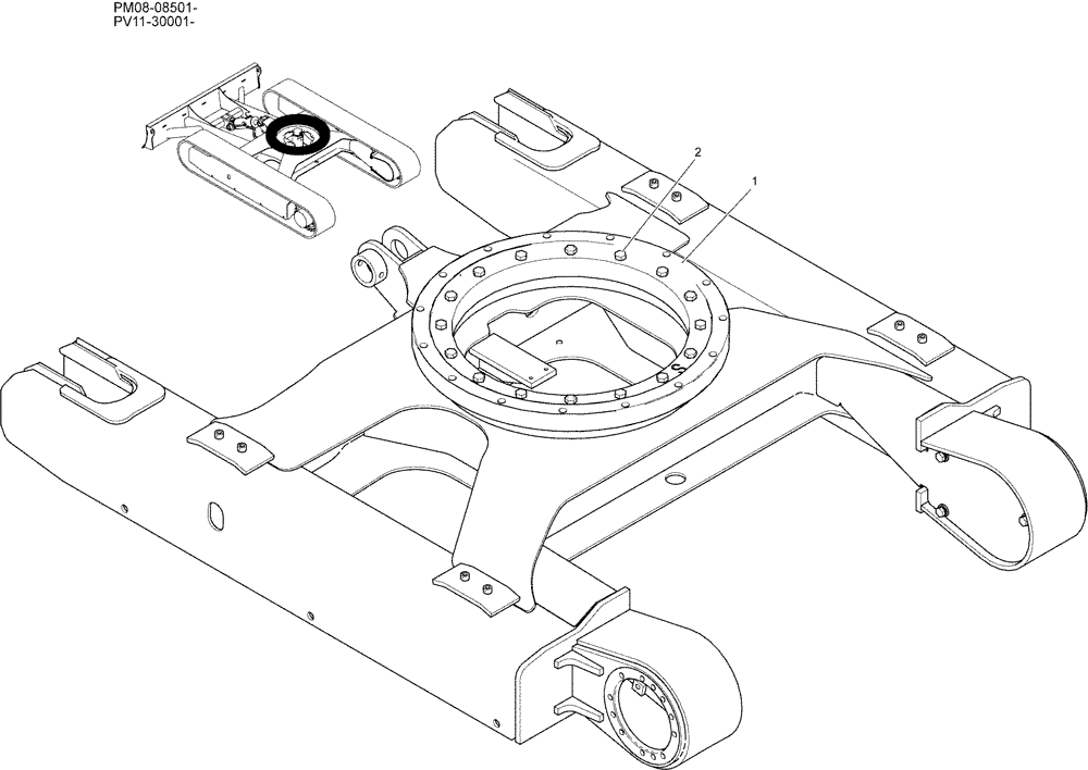 Схема запчастей Case CX27B - (02-002) - RING ASSY, SLEWING (35) - HYDRAULIC SYSTEMS