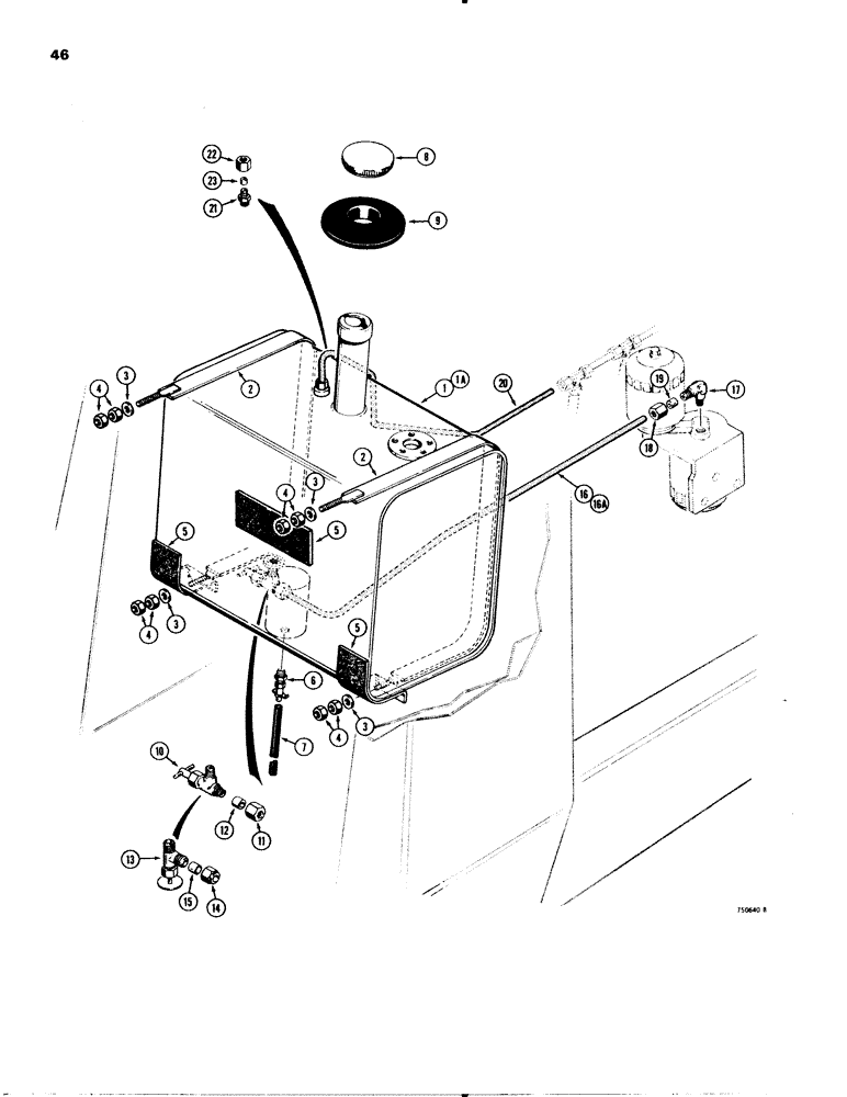 Схема запчастей Case 580C - (046) - FUEL TANK AND FUEL LINES (03) - FUEL SYSTEM