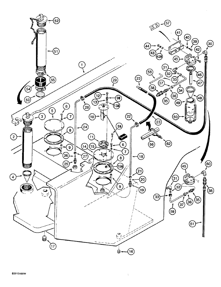 Схема запчастей Case W36 - (3-58) - FUEL TANK AND FUEL LINES (03) - FUEL SYSTEM