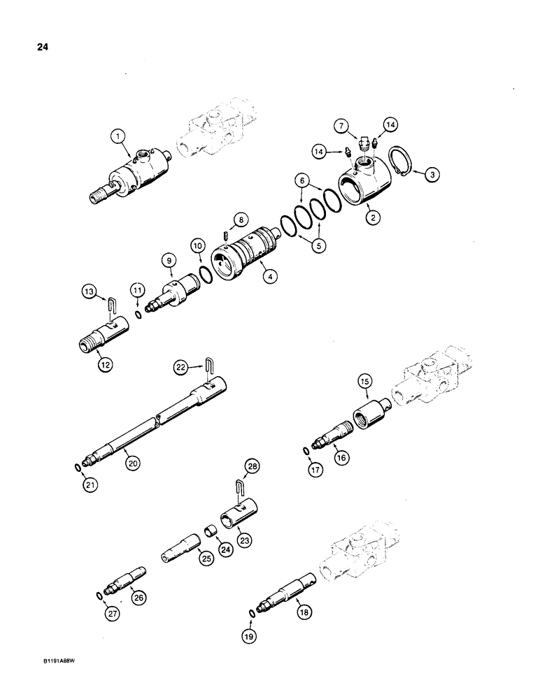 Схема запчастей Case CASE - (24) - COUPLERS, ADAPTERS AND DRILL STEMS 