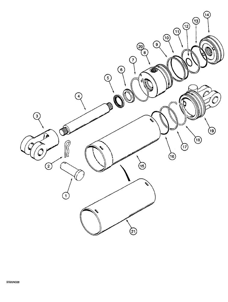 Схема запчастей Case 760 - (08-084) - BACKFILL BLADE LIFT CYLINDER, H672345 (35) - HYDRAULIC SYSTEMS