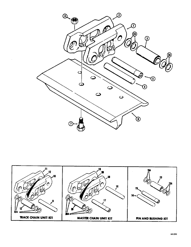 Схема запчастей Case 475 - (130) - TRACK CHAINS AND TRACK SHOES (48) - TRACKS & TRACK SUSPENSION